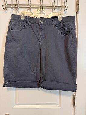 Democracy “Ab” solution Women's Roll-Cuff Shorts in Dark Gray 18W